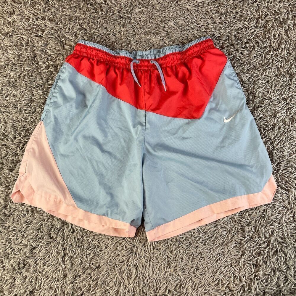 Nike Basketball Shorts Mens Extra Large XL Blue Red DNA Woven Stretch Drawstring